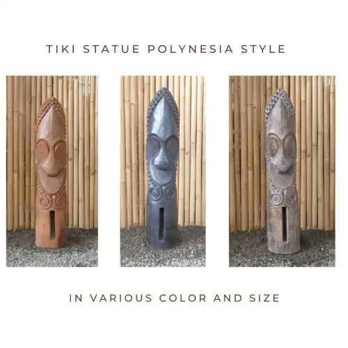Product image of the product “Tiki Statue Polynesia style. From coconut palm, in the sizes from 80cm to 125cm. Black, Transparant, Black & white color ”